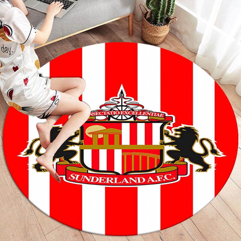 Sunderland AFC Round Area Rug,Carpet Rug for Living Room Bedroom Sofa Playroom Decor,Non-slip Floor Mat