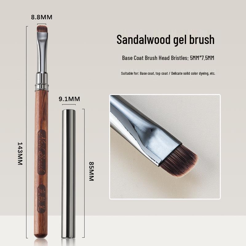 

Набор ручек для нейл-арта с ручкой из сандалового дерева и колпачком: Включает маленькую квадратную, круглую, плоскую и длинную круглую кисти для базового покрытия для коротких японских волос