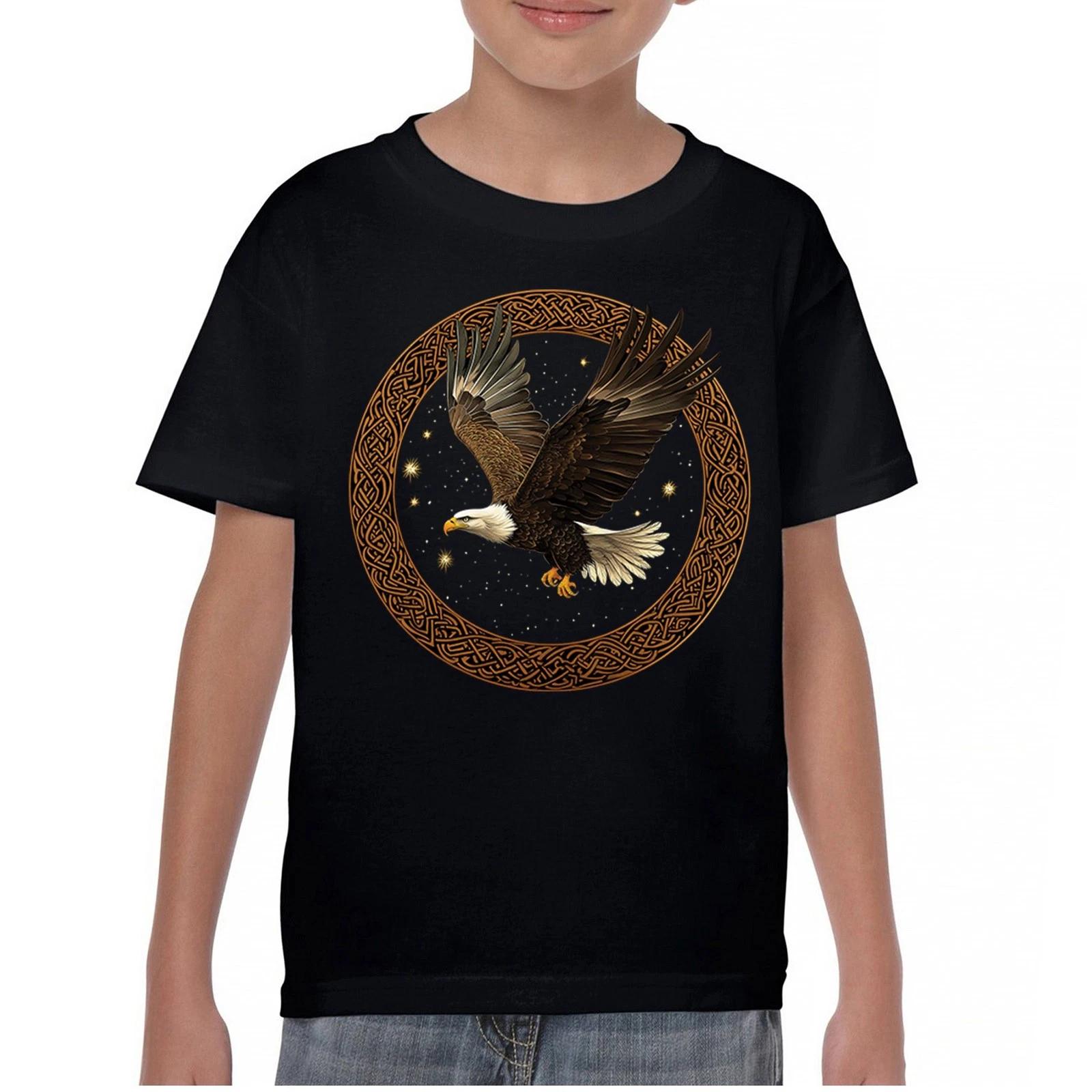 

Celtic Flying Eagle Youth kids boys T-Shirt North Mystic Raptor Spiritual Valhala Kids 120
