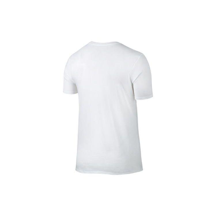Nike Letter Smiley Print Crew Neck Pullover Straight Fit Logo Basketball Short Sleeve T-Shirt Men T-Shirt White 876820-100