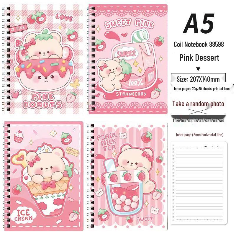 Creative Cute Cartoon A5 Loose-leaf Student Lined Notebook