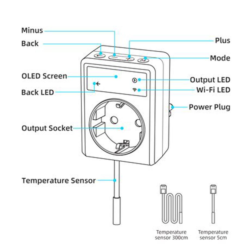 Temperature Management Socket Remote App Control Built-in Safety Door Convenient Voice Operation Cycling Timer Function