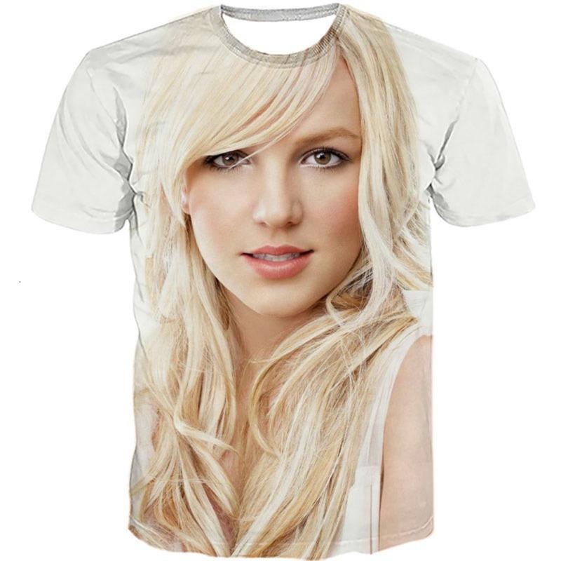 Women/men Summer Fashion 3D Britney Printing T Shirt Casual Short Sleeve Tops Tee Sports Wear Unisex Kids Summer T Shirt