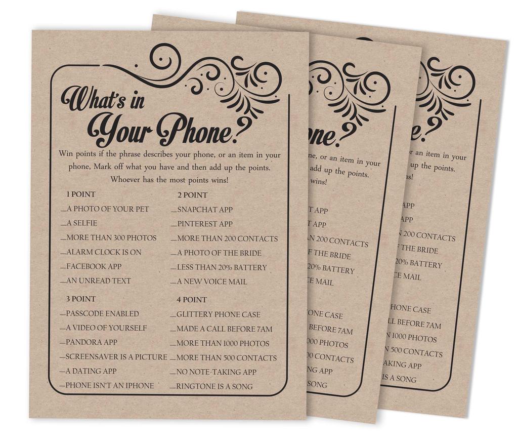Inkdotpot 50A  Fill In Style KraftA  BingoA  GameA  CardsA  For Bridal Wedding Shower Bachelorette Party Bulk Blank Square Fill In Gift