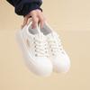 Spring New Leather White Shoes Versatile Thick Soles Show High Student Casual Shoes Sports Shoes Biscuit Shoes Women's