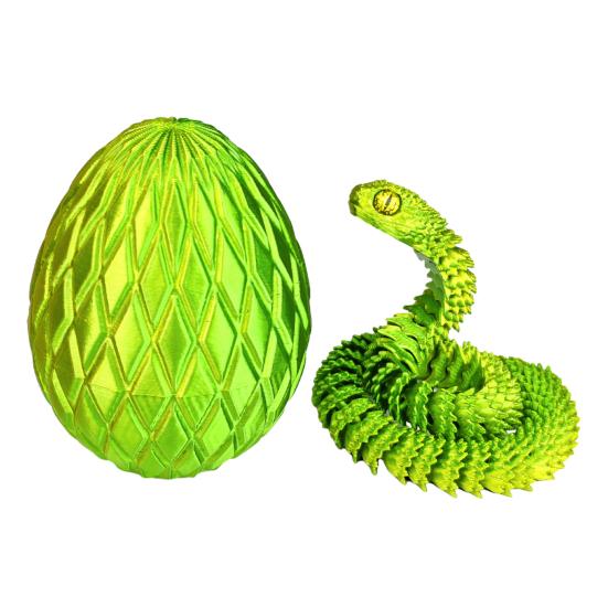 Ovo de Cobra com Cobra Impressa em 3D Dentro Juntas Móveis Estatueta de Cobra Cobra Articulada Brinquedo Fidget de Mesa Decoração Ornamento