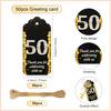 50Pcs 50th Gold Key Bottle Opener 50th Birthday Party Favors, 50th Anniversary Souvenirs Return Gifts 50th Key Beer Bottle Opener With Thank You