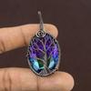 Bi Color Tourmaline Handmade Copper Wire Wrap Jewely Pendant 2.4" g5A45