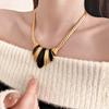 Women French Vintage Drop Oil Geometric Necklace Irregular Earring Jewelry Accessories