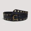 Belt for Women with High-end Retro Bronze Eyes Exquisite Hollow Fashion Wide Belt for Women Wide Waist Seal