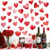 Valentine Checkered Hearts PVC Wall Sticker Self-Adhesive Removable for Home Decor