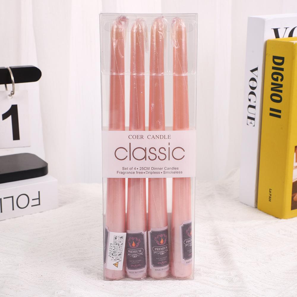 4pcs 10 Inch Tapered Stem/threaded Candles Long Burning Time Smokeless for Home Decoration Birthday Party Candlelight Dinner