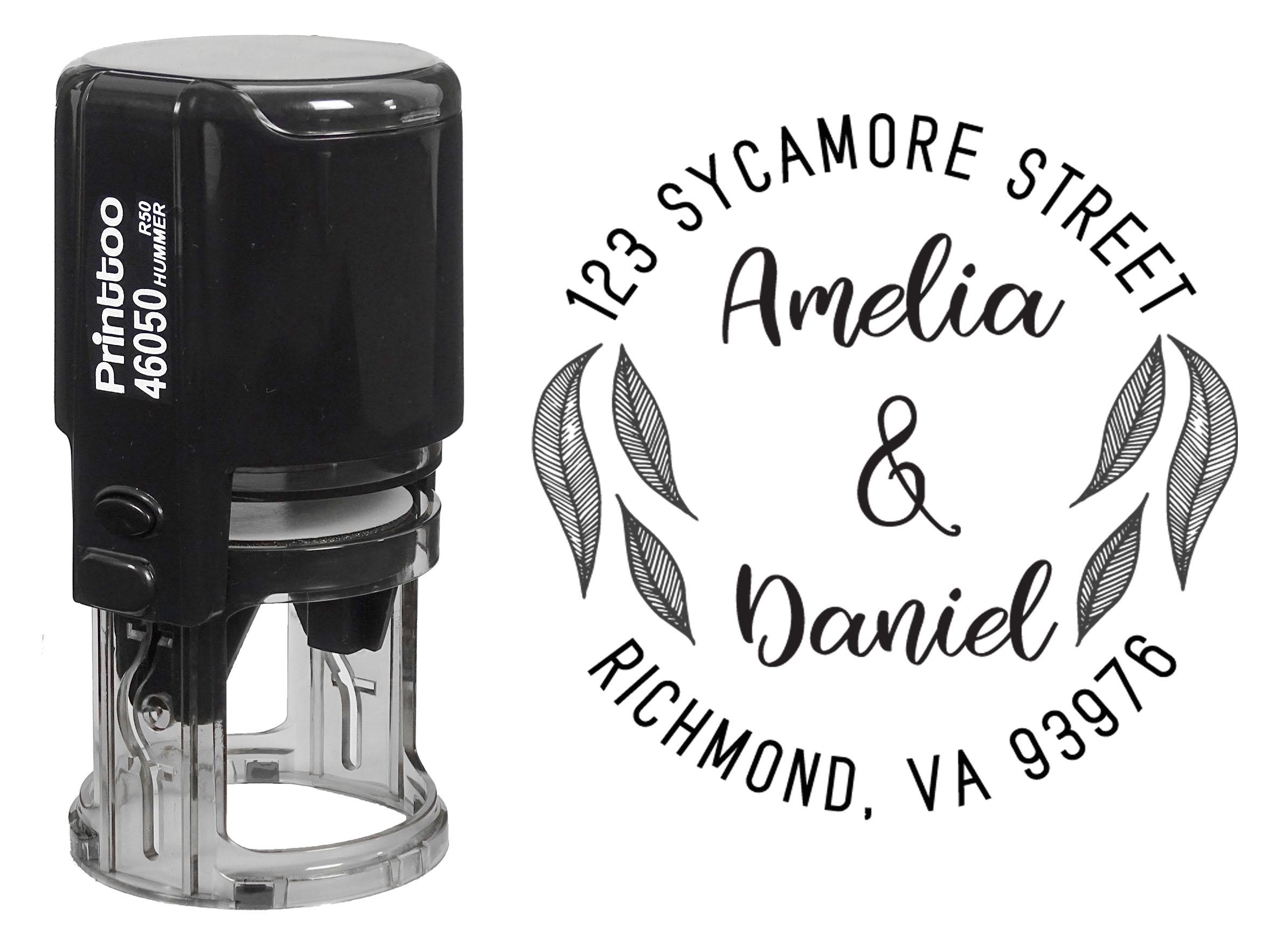 

Printtoo Самоклеящаяся индивидуальная круглая резиновая печать свадебное приглашение персонализированный адрес листа 50 mm Diameter (Approx) чёрный