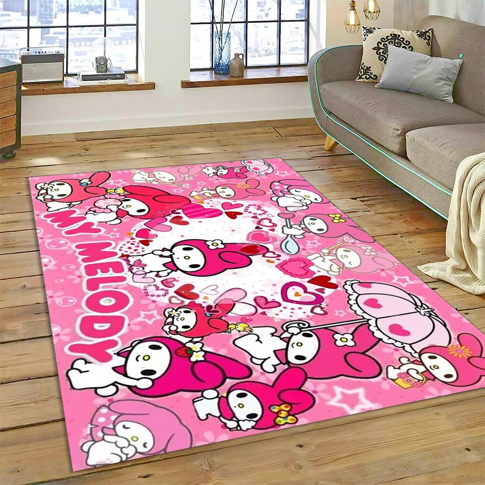 27 Style Cartoon Melody Melo Kawaii Sanrio Carpet Rug for Bedroom Living Room Home Sofa Decoration,kids Large Decor Floor Mat HD