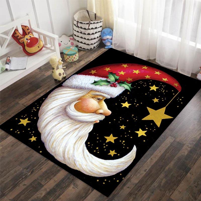 Santa Claus Reindeer Snowman Christmas Decoration Carpet Living Room Bedroom Carpet Entrance Porch Door Mat Home Decoration