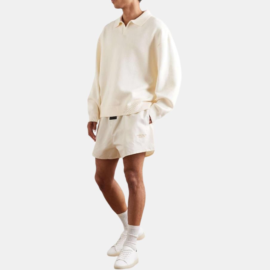 Fear of God Essentials Knit Polo Cloud Dancer Men Tops Cream 192BT232181F
