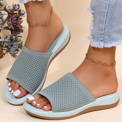 Summer Women Wedge Slippers Platform Flip Flops Soft Comfortable  New  Polyurethane Sole Casual Shoes  Flats Outdoor Beach Sandals Ladies Slides
