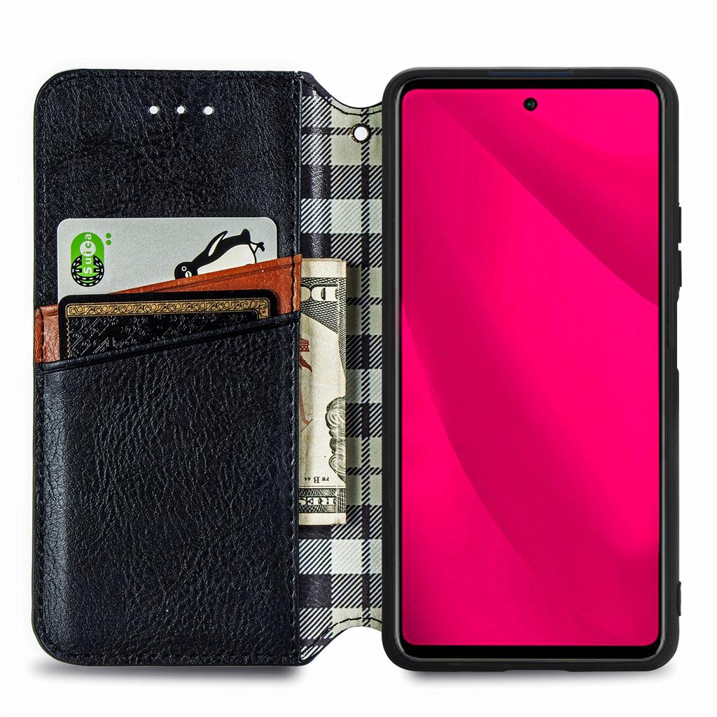For Infinix Smart 9 4G PU Leather Case Rhombus Imprint Wallet Stand Phone Cover