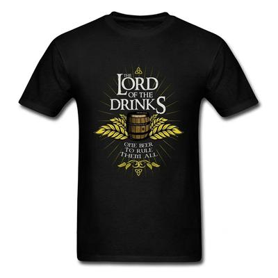 Cotton LORD OF DRINKS T-shirt Men Women Rule Them All Beer Tees Oktoberfest Tops O Neck Black White Clothes Vintage Shirt Streetwear