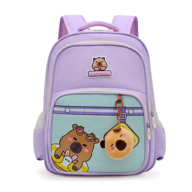 Childrens With Backpack Capybara Print Design And High Capacity For Daily School