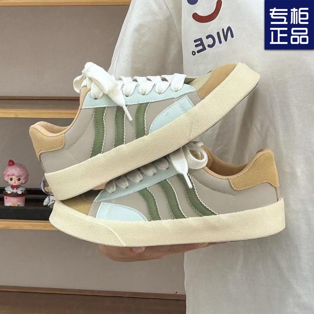 2024 Spring and Autumn New Little White Shoes Women's Hong Kong Style Academy Style Korean Edition Thick-soled Couples Comfortable Running Casual Boar