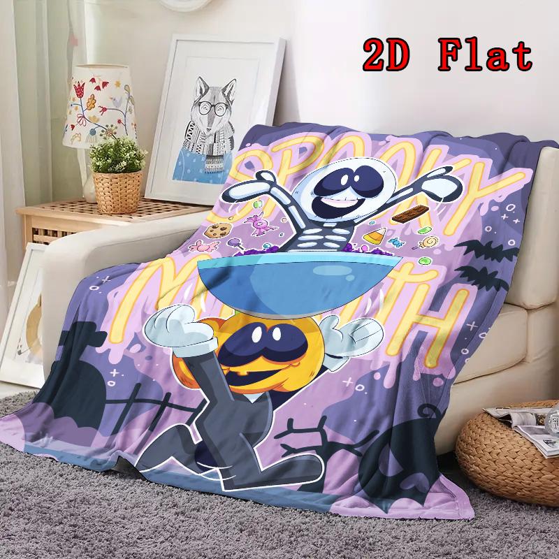Spooky Month 2D Flat Pattern Flannel Blanket High quality All Seasons Warmth and Comfort Perfect for Christmas Gifts.DMT0925539