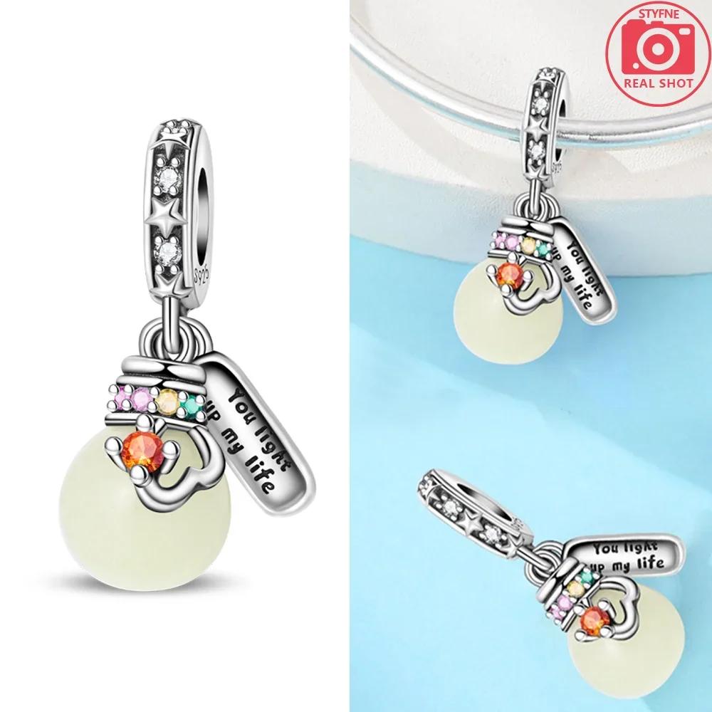 Authentic Glowing Light Bulb Red Doll Apple Girl Bow Rose Charm Bead Charms Copper Bead Charms Compatible With Bracelets Jewellery Women Gift Diy Acce
