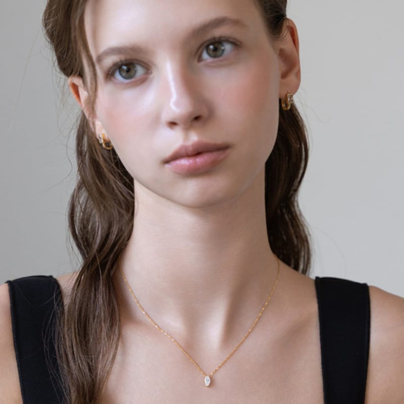 Tatiana (925 Silver) Marquise-Cut Moissanite Necklace DN0007