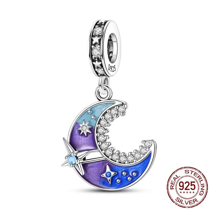 Mula Koppar Blå Resa Flygplan Berlocker Hänge Pärlor Passar Originalpan Armband Smycken För Kvinnor Diy Gåva