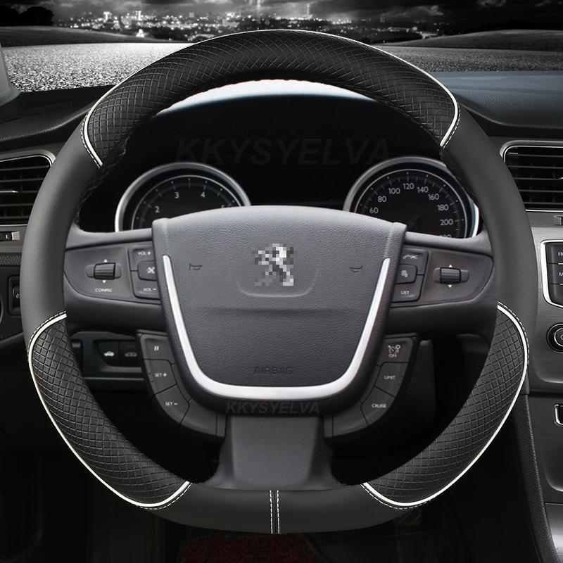 Für Peugeot 508 2011 2012-2017 2018 508 SW 2011-2018 Auto Lenkradbezug Mikrofaserleder D-Form Autozubehör
