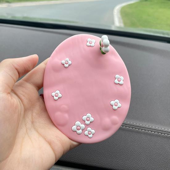 Cartoon Flower Car Coaster Heat-Resistant Washable Cup Mat for Vehicle Interior Cute Dashboard Decor for Cup Holders School Office Desk