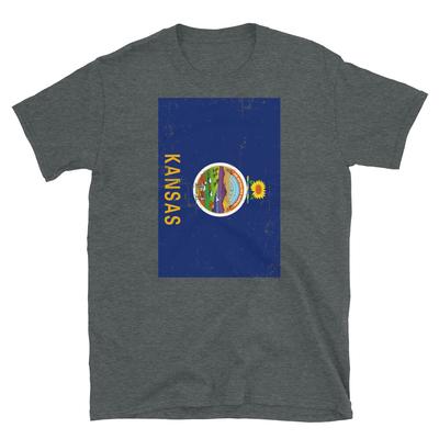 Kansas Staatsflagge Vereinigte Staaten von Amerika Kurzarm Unisex T-Shirt