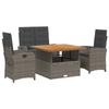 VidaXL Ensemble à Manger de Jardin avec Coussins 4 pcs, Table de Terrasse, Meubles de Patio, Mobilier d'Extérieur, Gris 3277344