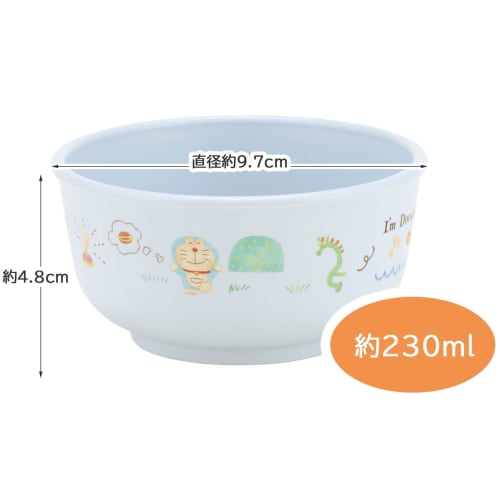 Skater Baby Bowl, 230ml, Antibacterial Plastic, for Ages 5 Months and Up, I'm Doraemon, Sanrio Design, XP23AG-A