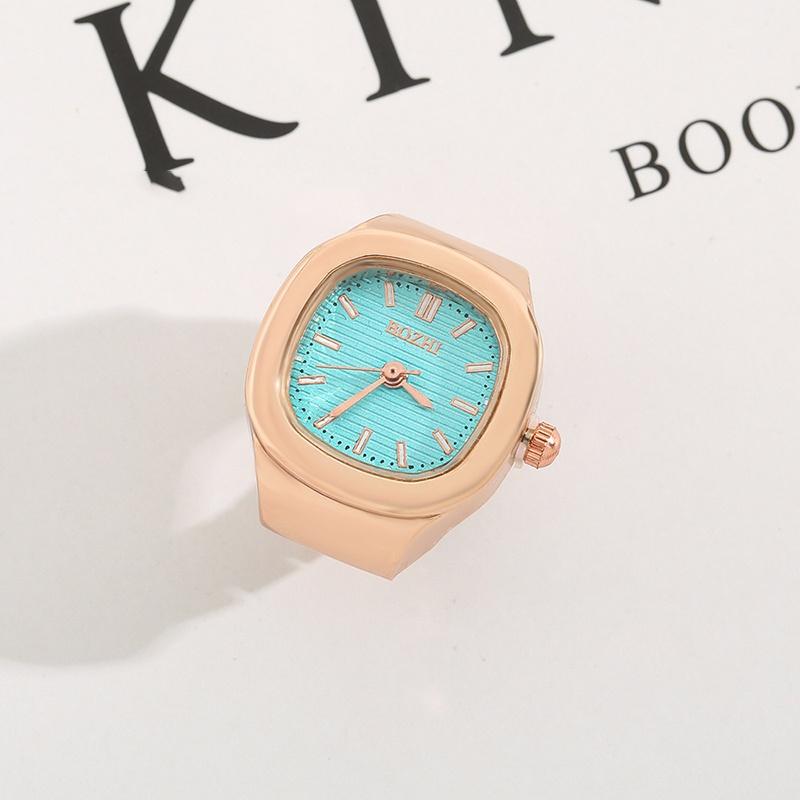 Anelli Orologio da Dito Vintage Y2K per Donne Uomini Orologio al Quarzo Mini Orologio Coppia Punk Cinturino Elastico Anello Orologio Mini Regalo