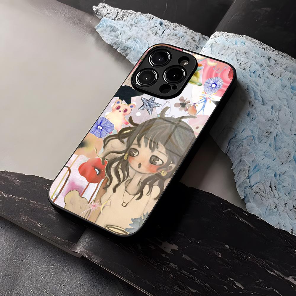 Aya Takano Paintings Phone Case Tempered Glass For IPhone 16 17 13 14 12 15 11 Pro Max Plus Mini X XR SE2020 Coque