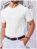 Nuova T-shirt Estiva a Maniche Corte a Righe Verticali in Maglia da Uomo Europea e Americana