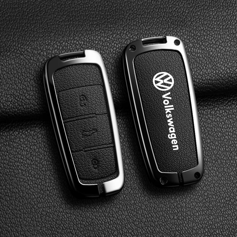 Leather Car Zinc Alloy Key Case Cover Remote Shell For Volkswagen VW Passat 3C CC B6 B7 B7L R36 Maogotan B5 Keychain Accessory zw5