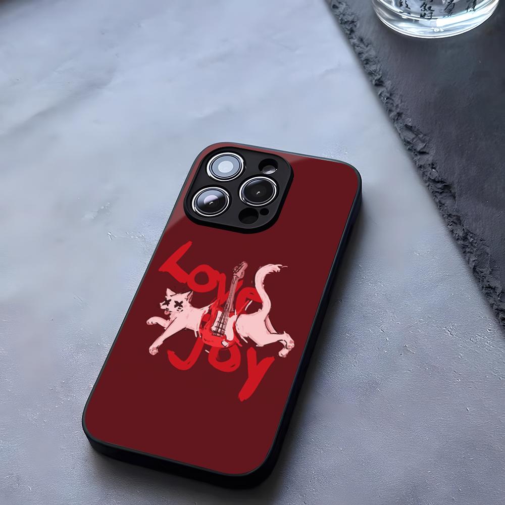 Cartoon Lovejoy Band Phone Case Tempered Glass For IPhone 17 13 14 16 12 15 11 Pro Max Plus Mini X XR SE2020 Coque