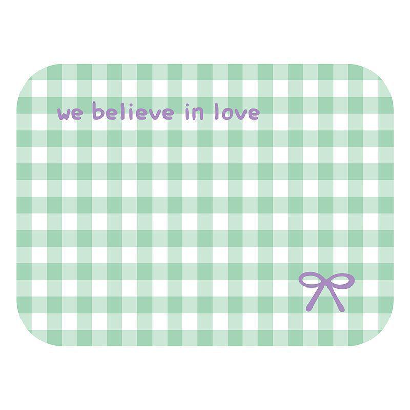 Waterproof Heat-Insulating Leather Table Mat and Coaster Set - Oil-Proof Korean Style Plaid Design