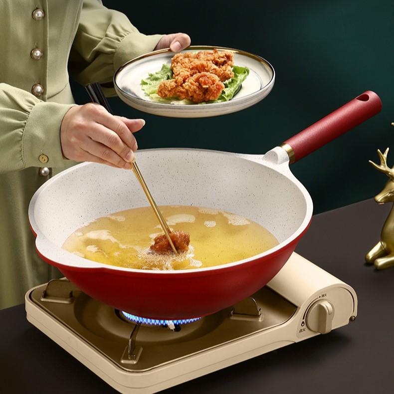 Frying Pan, Maifanshi Non Stick Pan, Vegetable Frying Pan, Smokeless Induction Cooker, Gas Stove, Flat Bottomed Pan