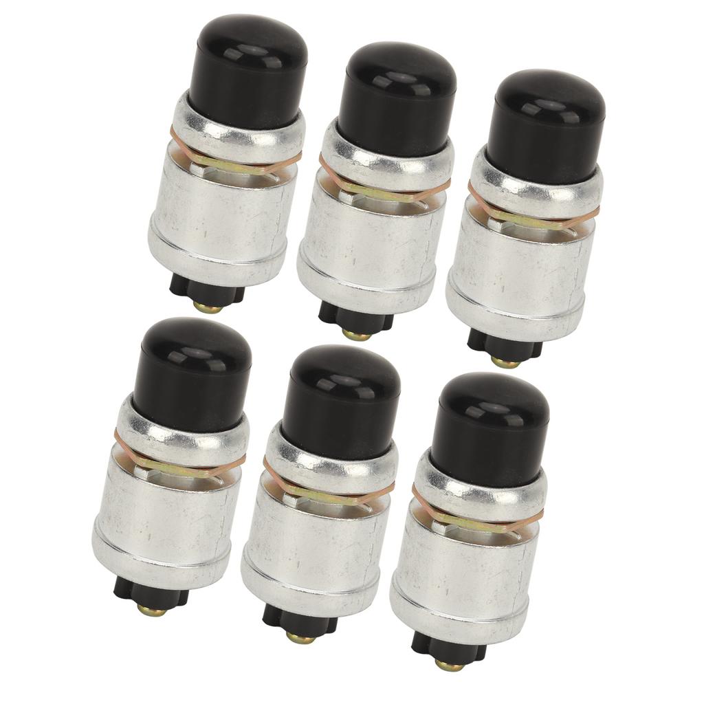 6 Set Push Start Button Switch Kit Waterproof Fast Response Momentary Push Button Switch for Vehicle RV Ship Yacht ATV