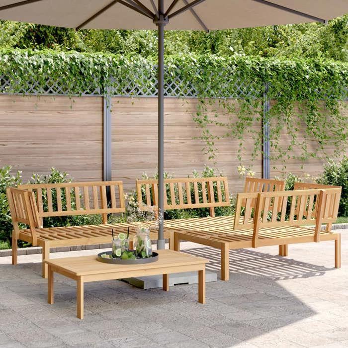 VidaXL Salon Garden Set 4 Pcs Solid Acacia Wood, Table and Chair Garden Set, Lounge Set of 3209308