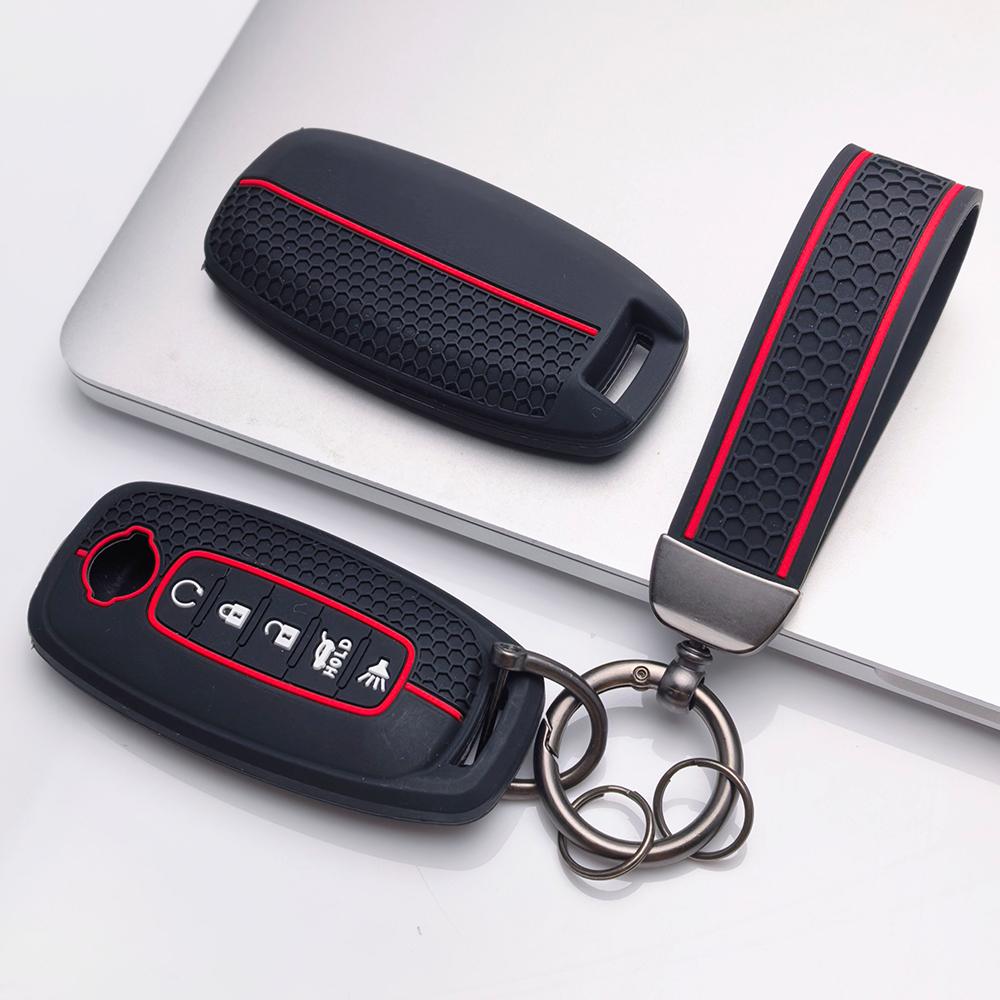 Key Fob Cover for Nissan Altima Models Rogue Pathfinder with Keychain Anti-Scratch Surface Shockproof Structure Soft Grip Texture Easy Install Design