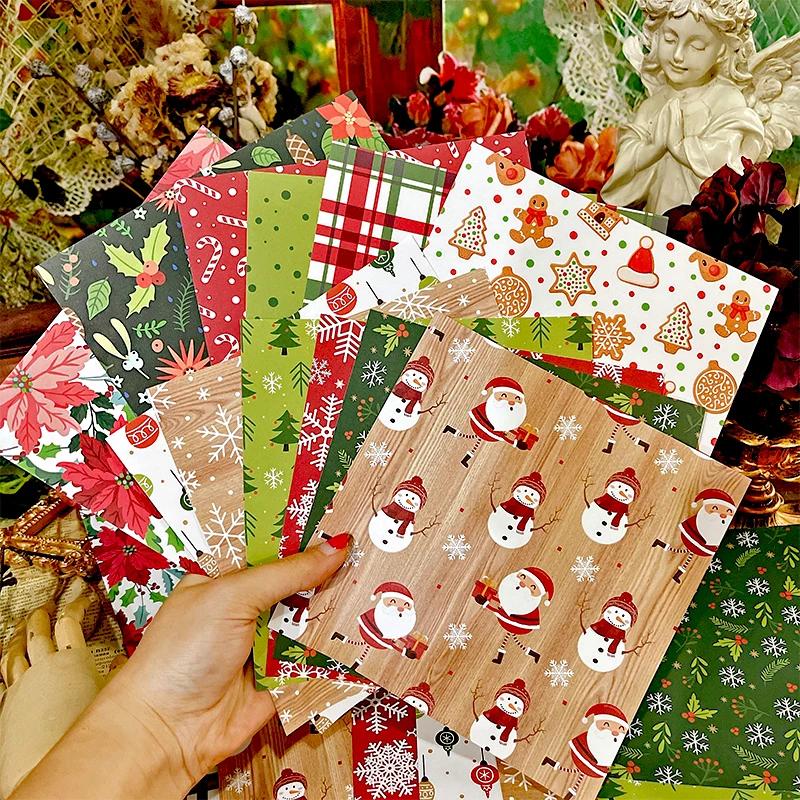 Classic Christmas Scrapbook Paper Scrapbooking Patterned  Pack DIY Craft Background  12sheets/24 Sheets 6"X6"