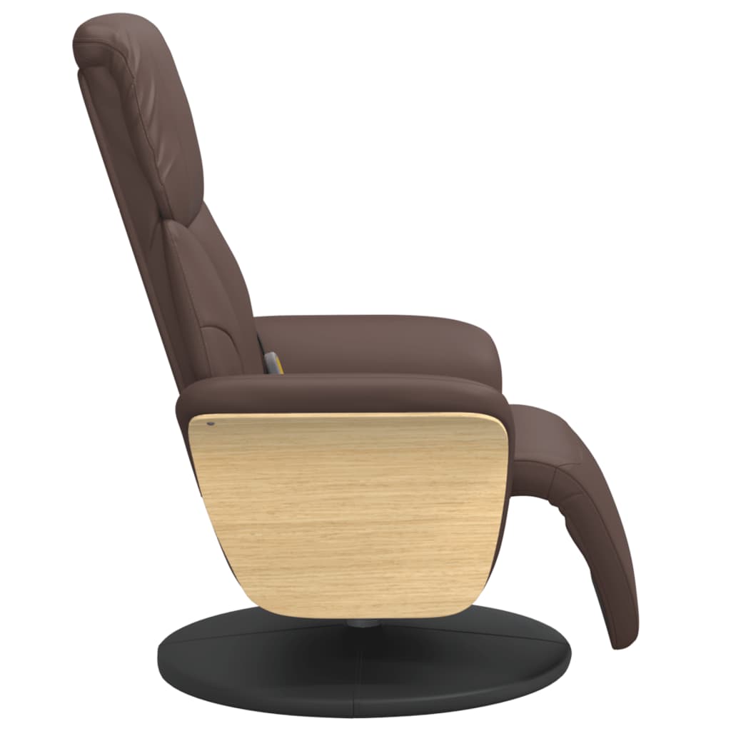 Massage Chair with Footrest Brown Artificial Leather