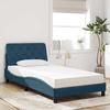 Bed with Mattress Blue 100x200 cm Velvet