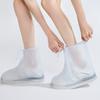 Rain Cover Adult Thick Sole Middle Tube PVC Rain Shoe Cover Anti Slip Wear Resistant Non Wet Shoes Reusable White Edging