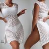 Průsvitné plážové šaty 2024: Sexy pletený přehoz na bikiny