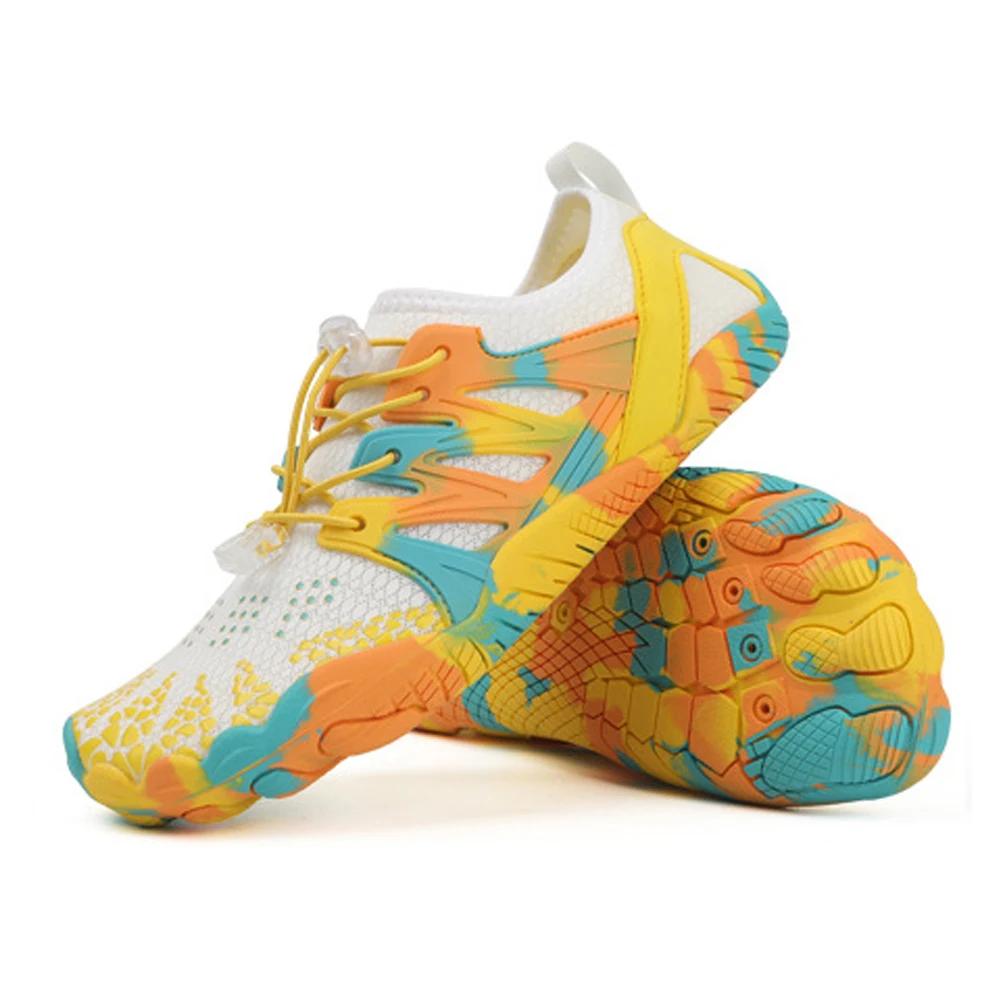 

Quick-dry Aqua Shoes Men Women Water Shoes Gym Footwear Breathable Beach Sneakers Outdoor Non-Slip Swimming Wading Shoes 45 жёлтый